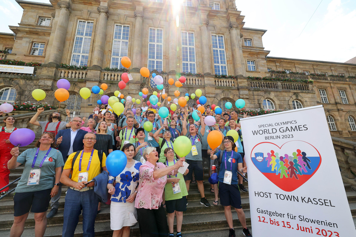 Slowenisches Team der Special Olympics in Kassel