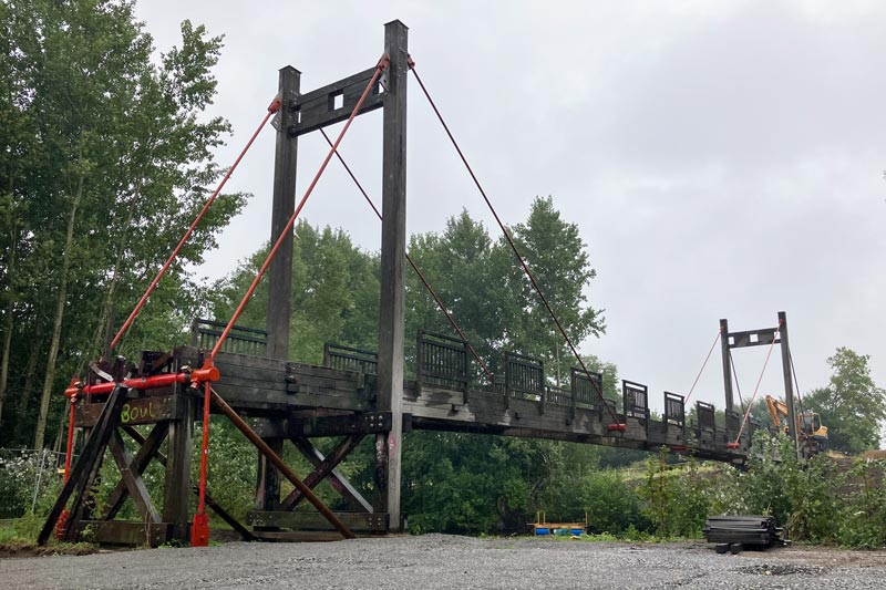 Abriss der alten Hofkampbrücke in Gremmendorf schreitet voran