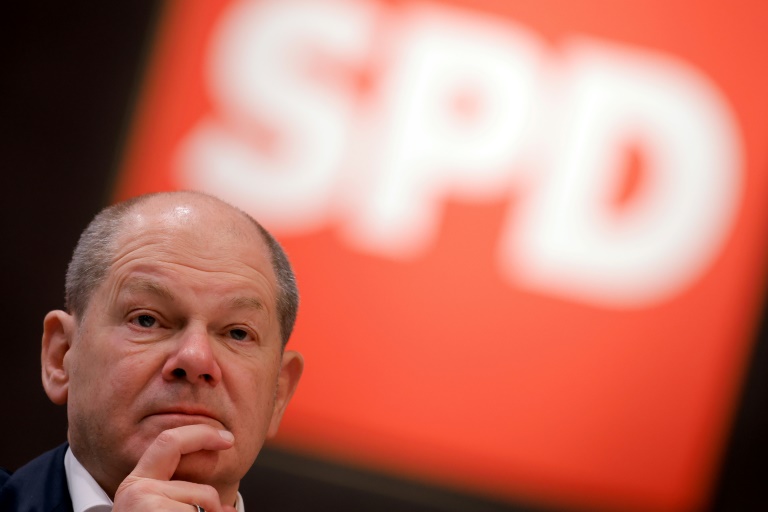 Bundeskanzler Scholz spricht beim SPD-Bundesparteitag