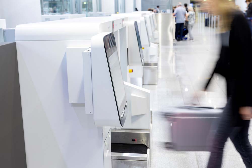 Self Bag Drop-Automaten am Flughafen Düsseldorf