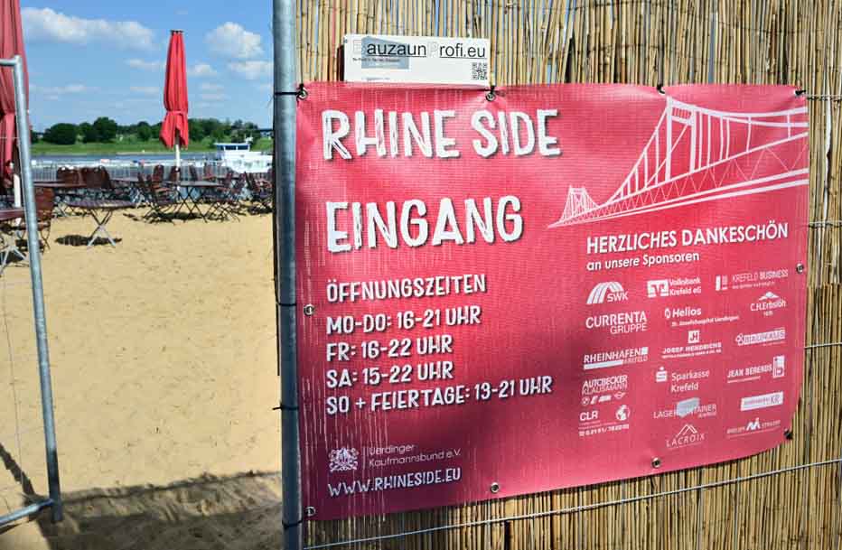 Krefelds Strandbar „Rhineside“ ist geöffnet