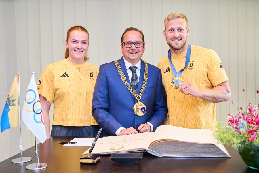 Olympioniken im Essener Rathaus empfangen