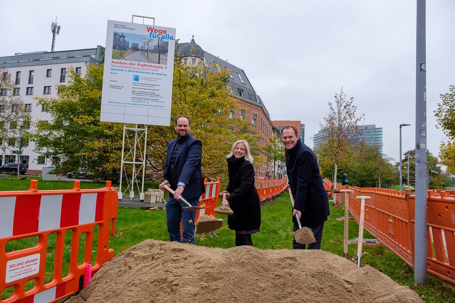 Baustart für die Nord-Süd-Radleitroute in Düsseldorf