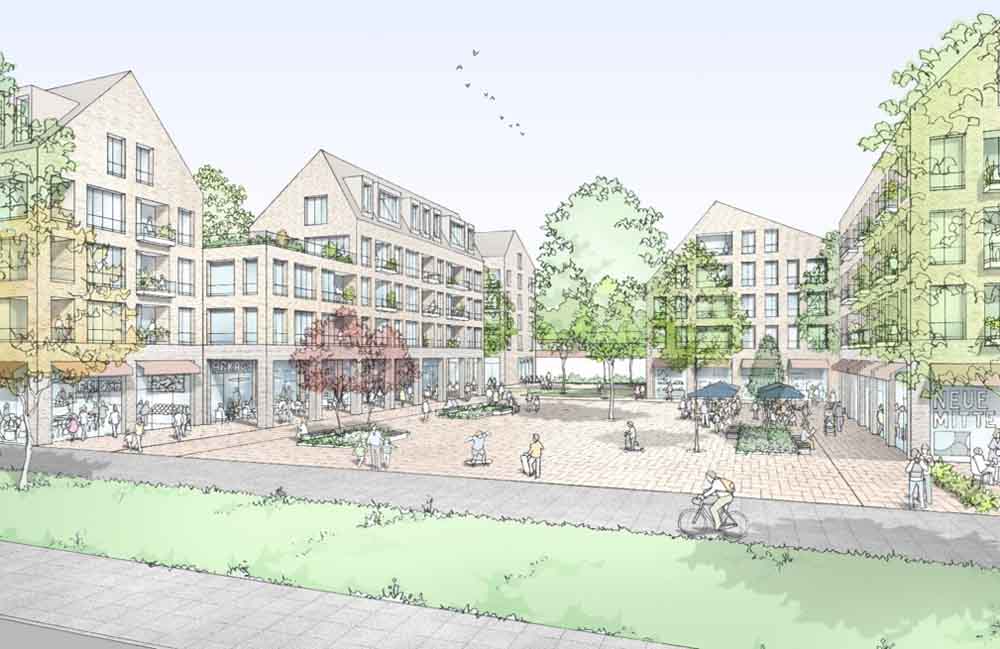 Entwurf für neues Quartierszentrum in Hellerhof
