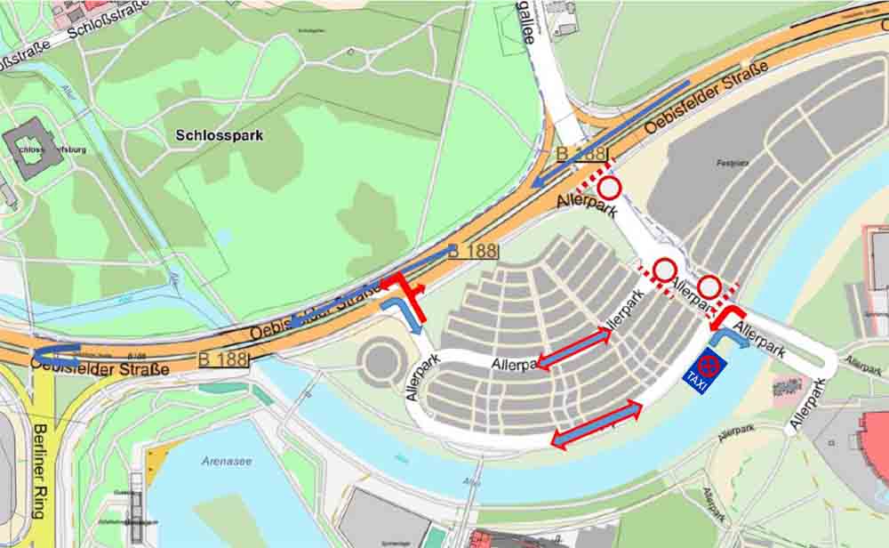 Zufahrtsplan Allerpark Schützenfest