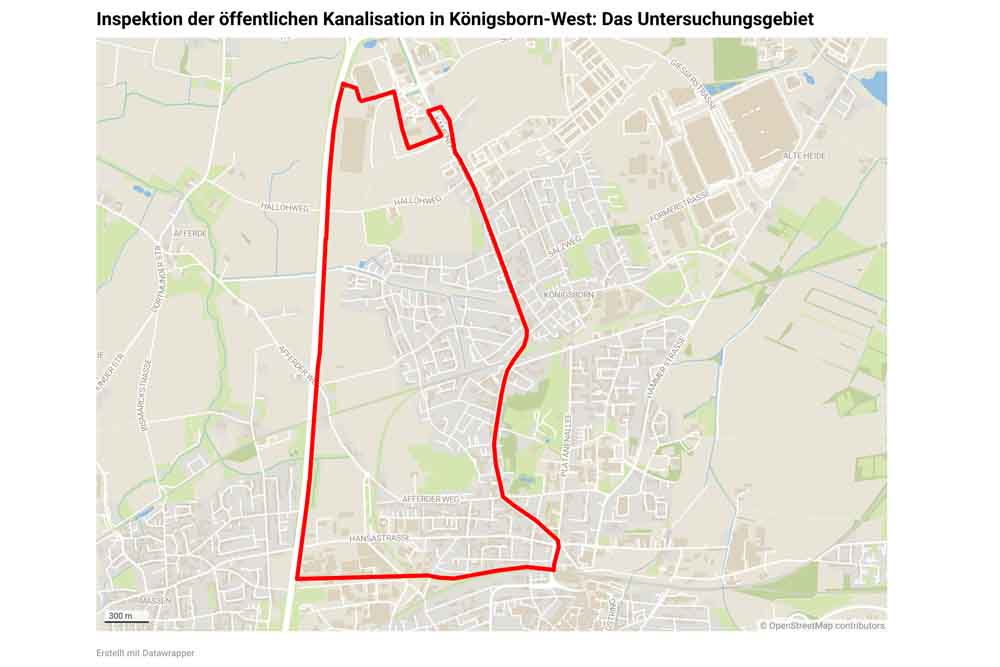 Inspektion der Kanalisation in Unna-Königsborn West