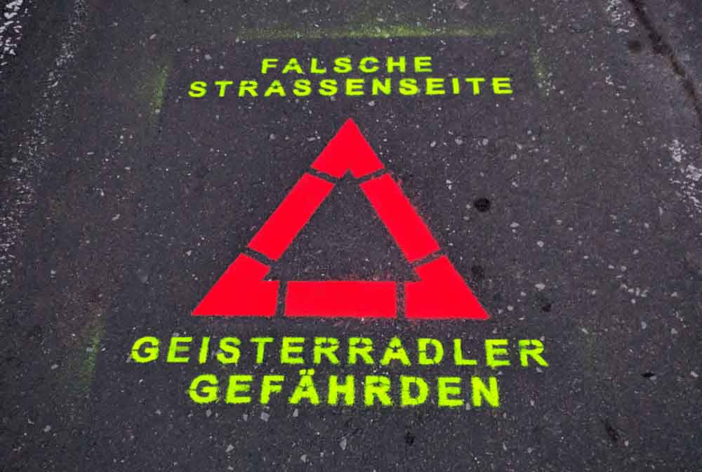 Geisterradler-Sprühaktion