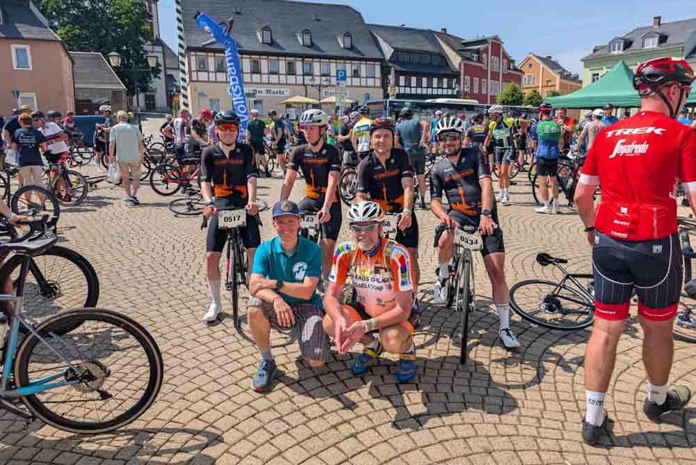 Radsportler der SG Radschläger beim Fichtelgebirge Radmarathon in Chemnitz