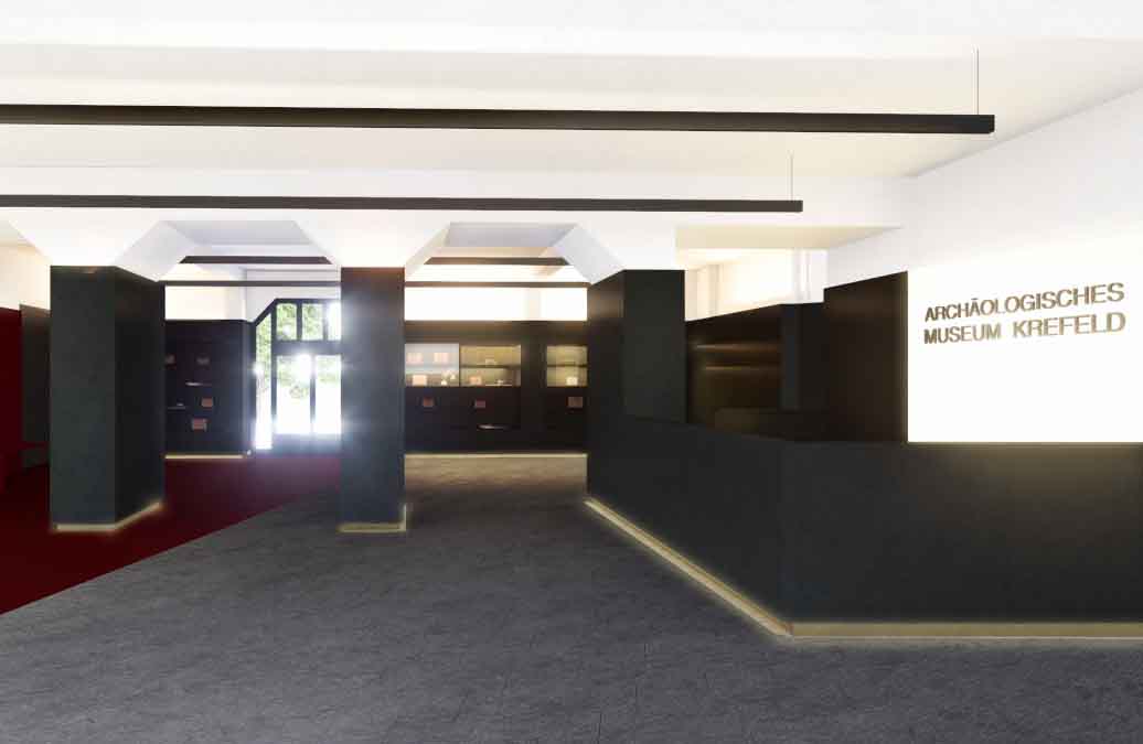 Visualisierung für den Umbau des Foyers des Archäologischen Museums Burg Linn