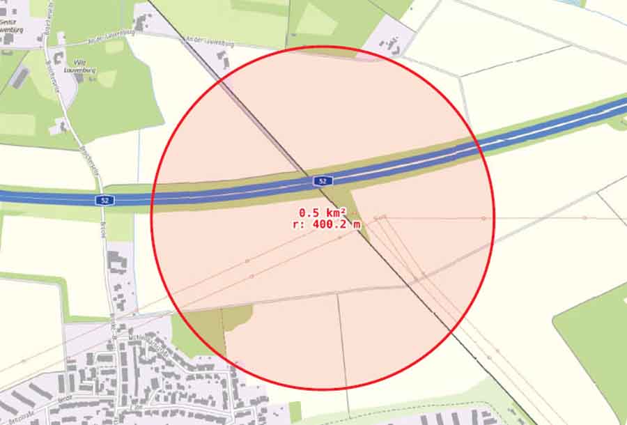 Übersicht der Evakuierungszone