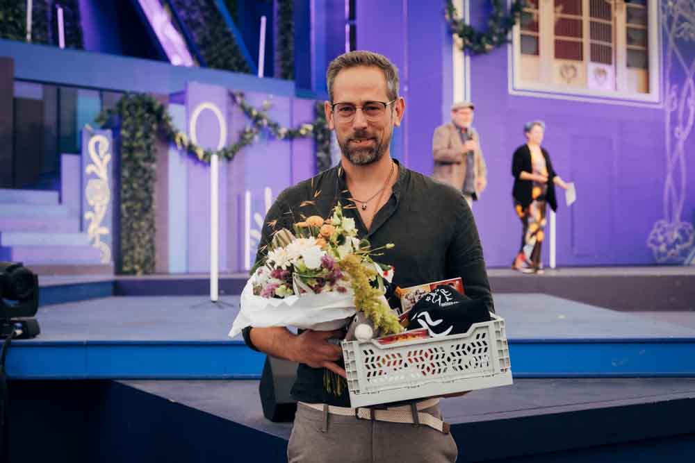Stefan Heeg, der 82.232. Besucher, der sich eine Karte für die Festspiele gesichert hat