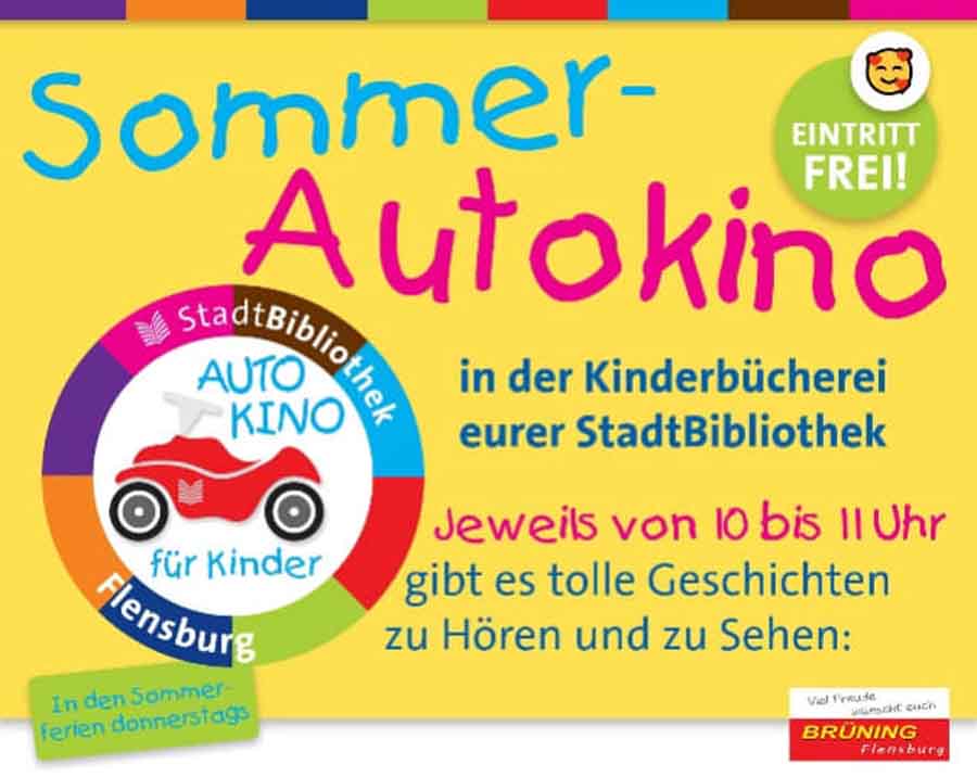 Plakat Sommer-Autokino in der Stadtbibliothek