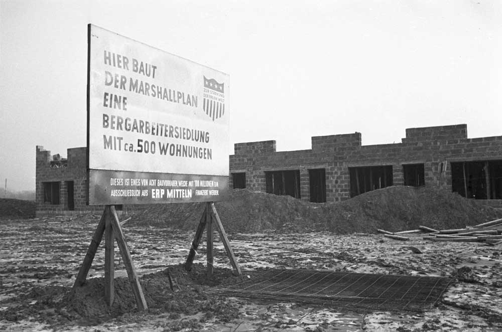Bau der MSA-Siedlung in Bochum-Gerthe im Dezember 1952