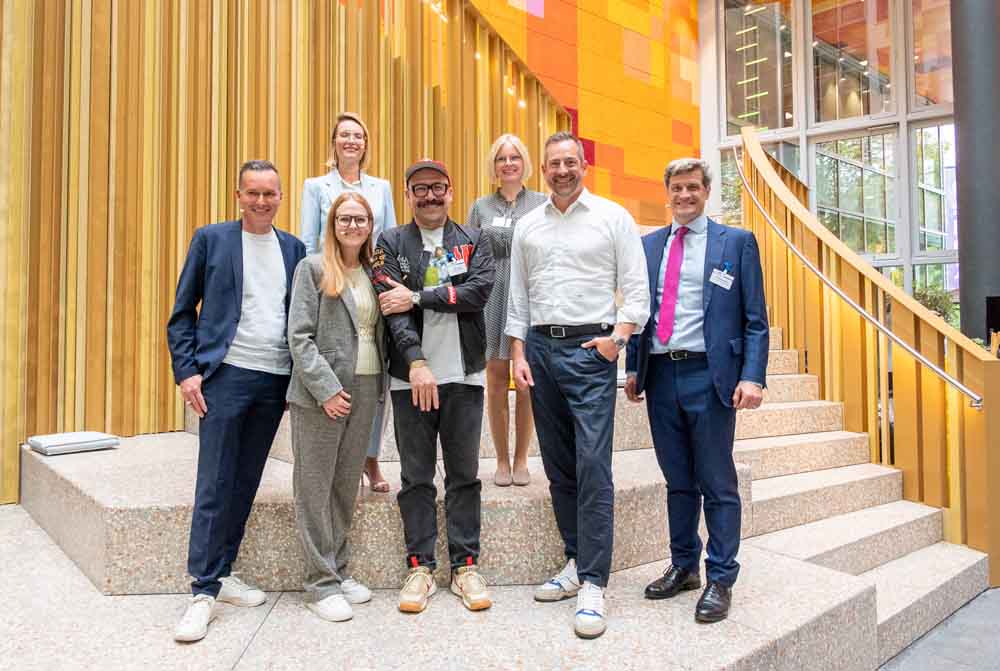 Stefan Herbert, Metro Properties, Gastronomin Kerstin Rapp-Schwan (v.), Moderatorin Ivonne Julitta Bollow, Selim Varol, What's Beef, Yvonne Traxel, Heuer Dialog, Dr. Steffen Greubel, Metro AG, und Wirtschaftsdezernent Christian Zaum