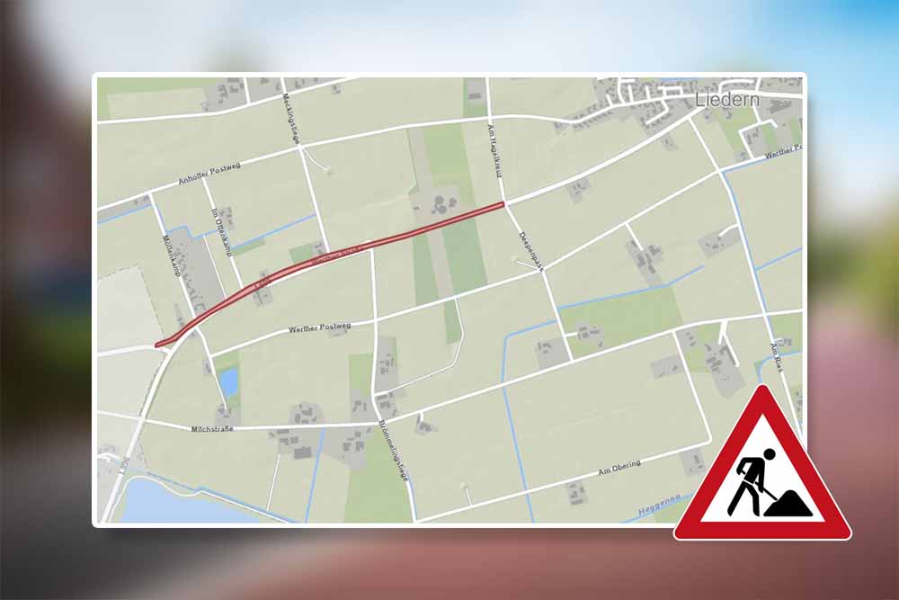 Sperrung des Radweges an der Werther Straße