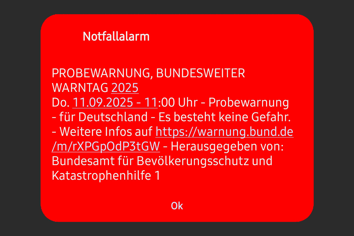 Meldung zum Warntag 2025