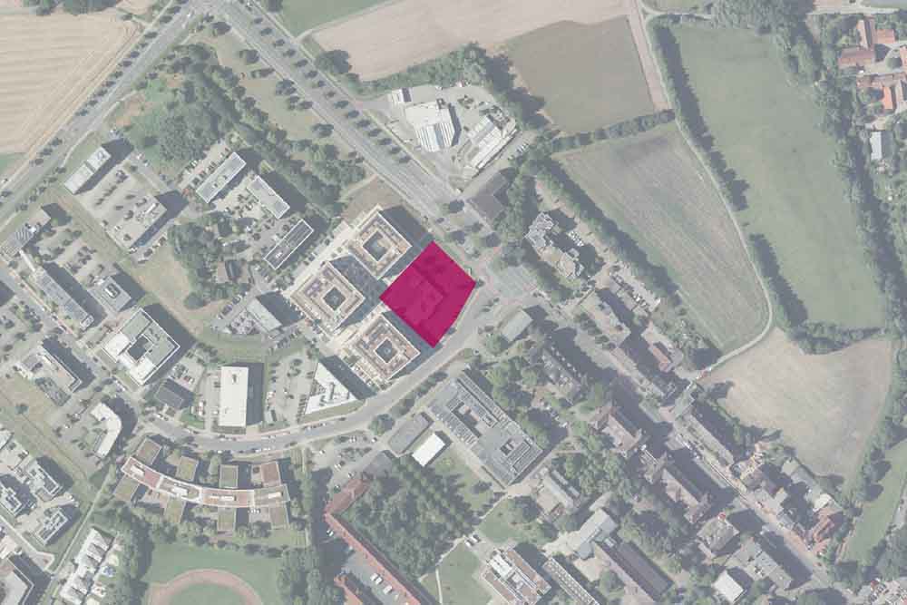 Lage geplanter Neubau an der Steinfurter Straße