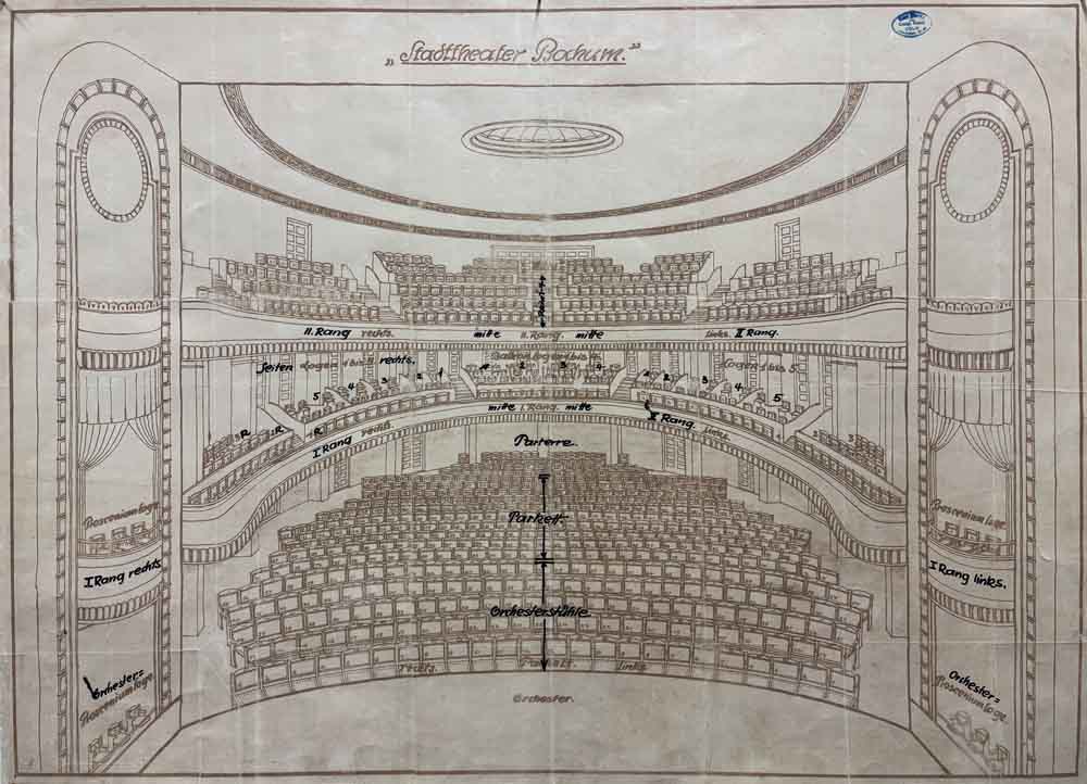 Bestuhlungsplan des alten Stadttheaters