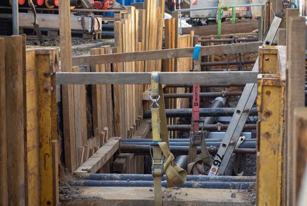 Fernwärme-Baustelle in Herten