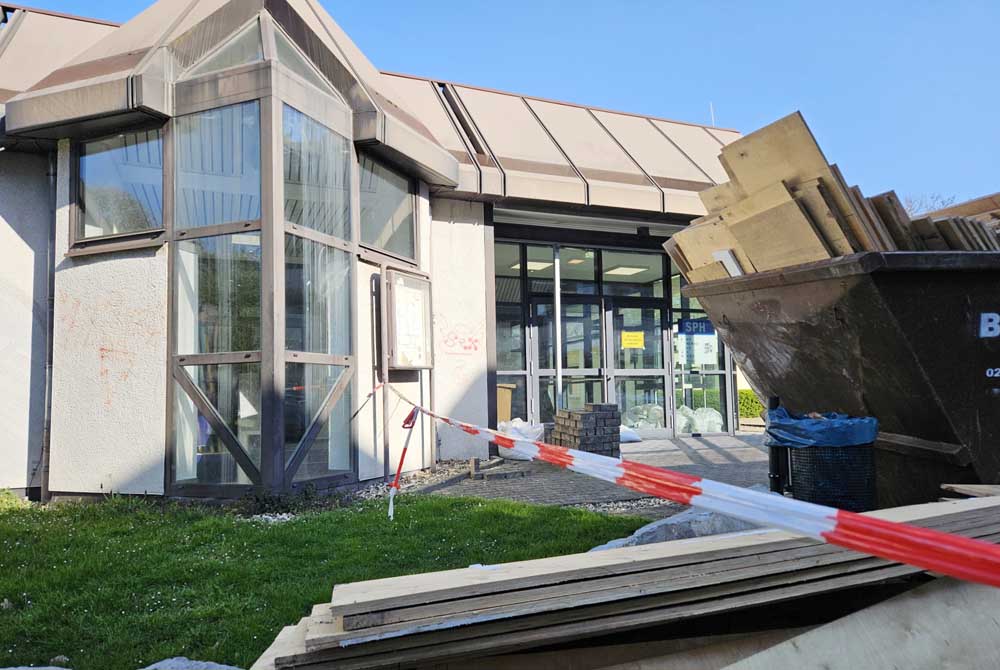 Baustelle an der Kreissporthalle Menden