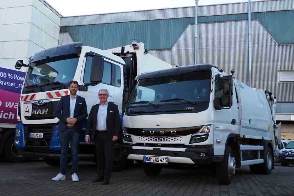 Volker Burgard, Dezernent für Klima, Umwelt und Migration, und ASH-Betriebsleiter Robert Reminghorst