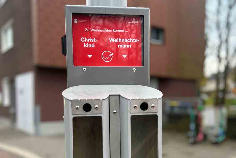 Abstimm-Aschenbecher an der Heyestraße