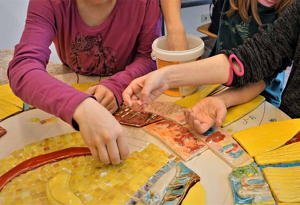 Kunstwerke aus Mosaik entsteht