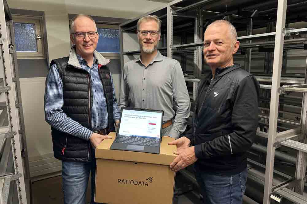 Reinhold Heisterkamp, Fachbereichsleiter Informationstechnik der Stadt Borken, Torsten Kemper aus der städtischen Bauordnung und Karl-Heinz Busch, Leiter der städtischen Bauordnung