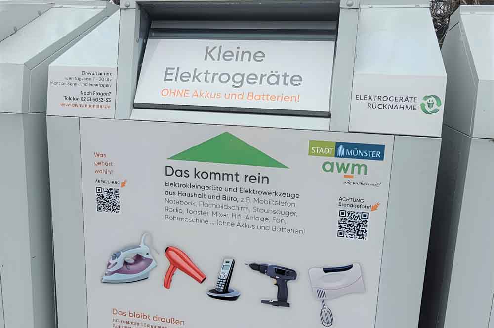 Container für Eletrokleingeräte