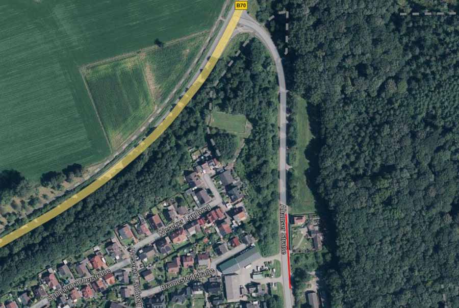 Lageplan der Sperrung