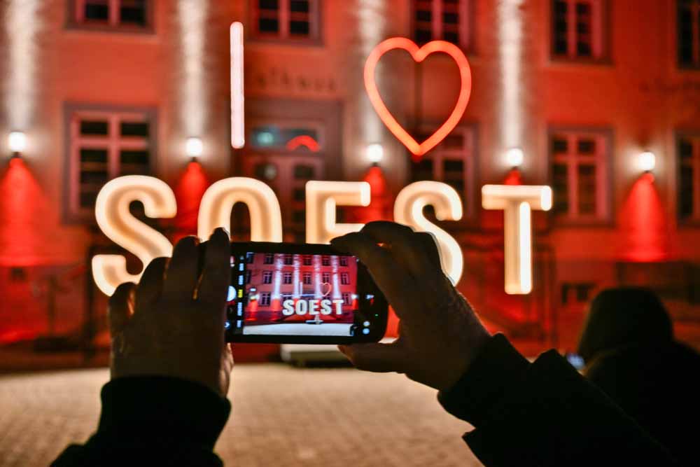 I love Soest - beliebtes Fotomotiv des Winterstrahlens 2025