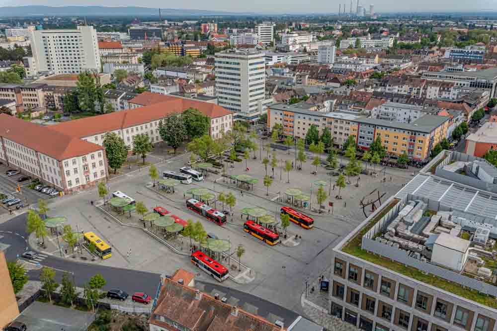 Vogelperspektive Freiheitsplatz in Hanau