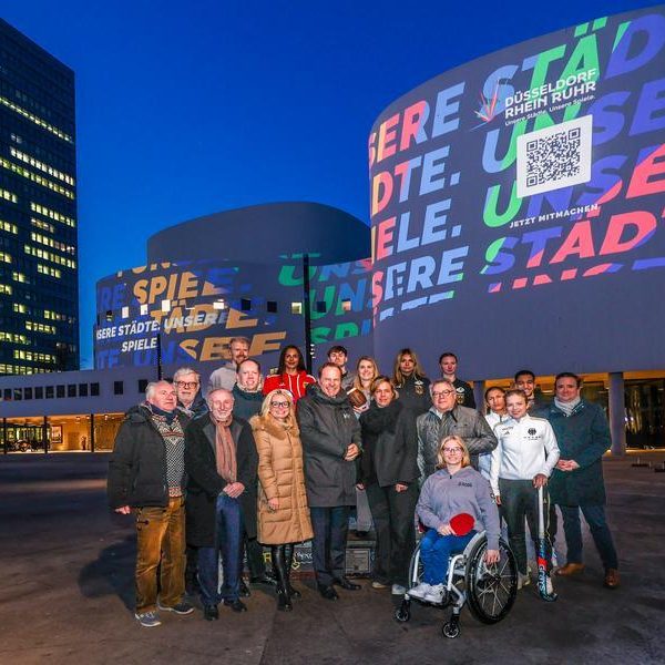 Licht-Video-Installation zur Olympia-Bewerbung in Düsseldorf