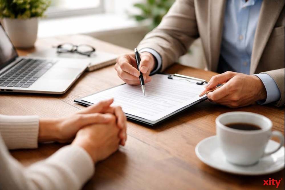 Zwei Menschen bei einem Beratungsgespräch