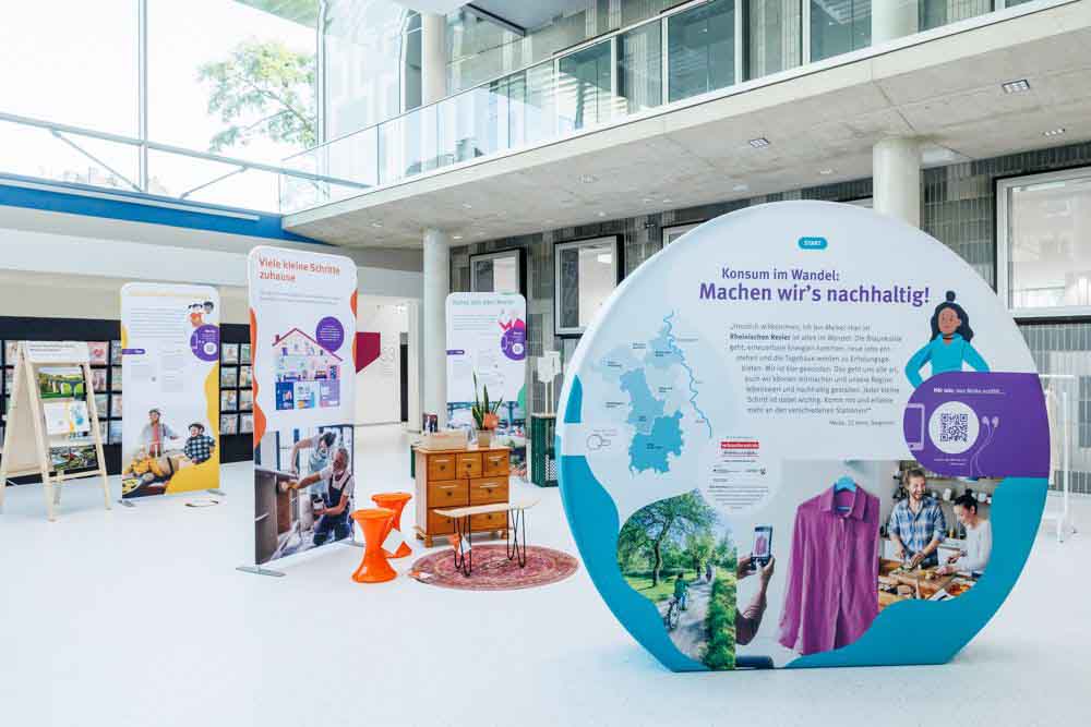Blick in die Wanderausstellung „Konsum im Wandel: Machen wir´s nachhaltig!“