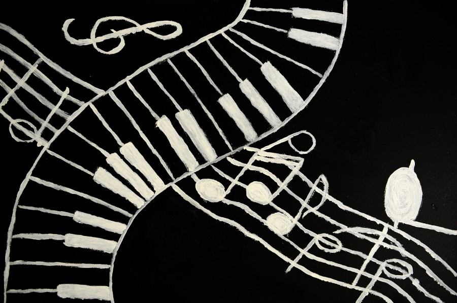 Symbolfoto Noten und Klavier