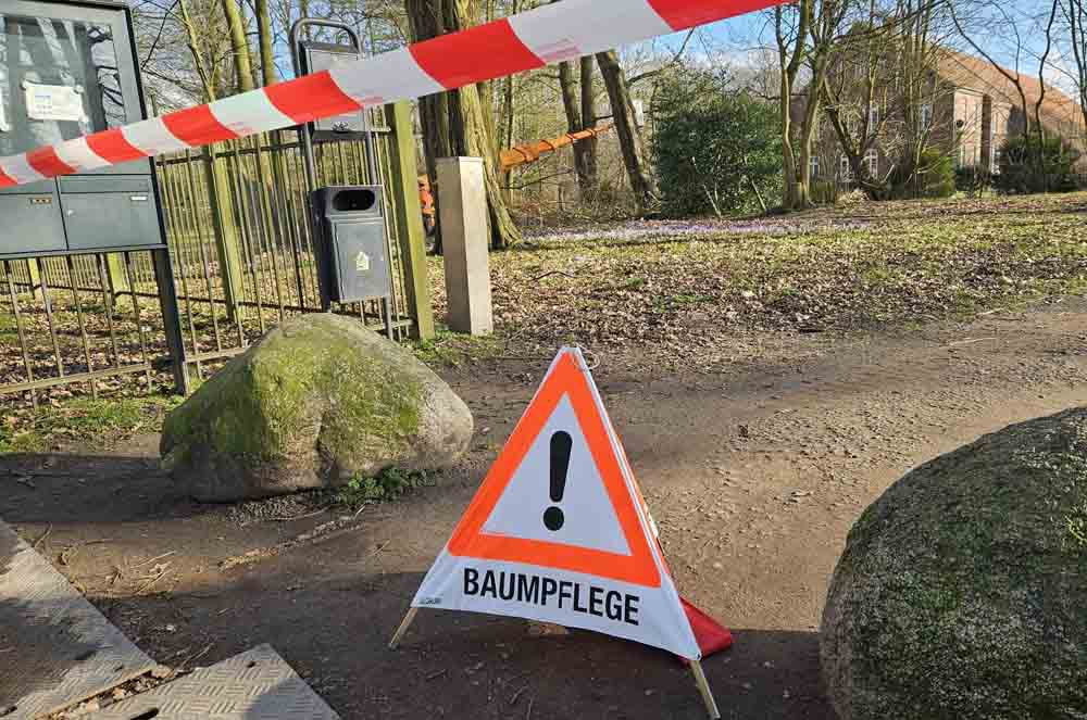 Hinweisschild Baumpflege