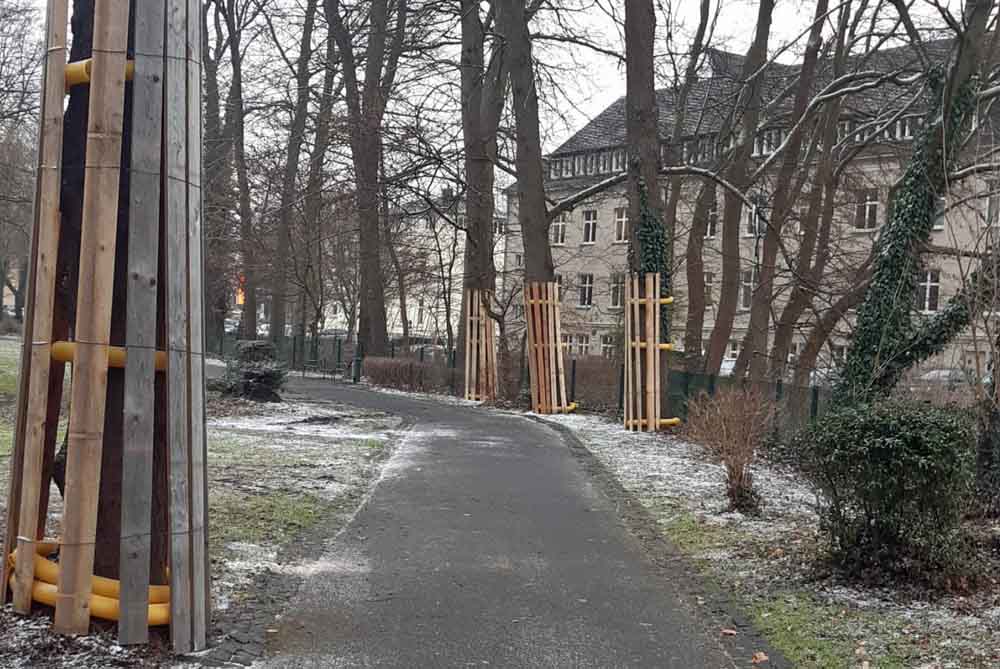 Auftakt der Arbeiten nahe dem Amtsgericht im Kurpark
