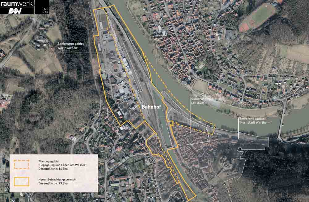 Die mögliche Abgrenzung des neuen Sanierungsgebiets „Innenstadt westlich von Tauber und Main"