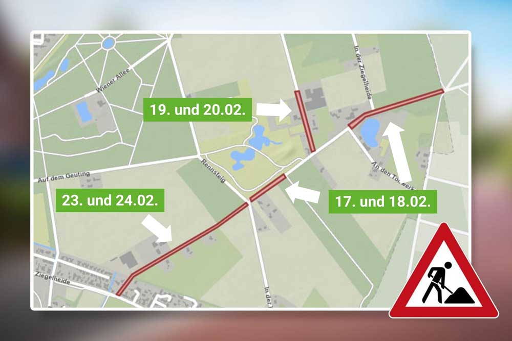 Skizze zu geplanten Baumfällarbeiten