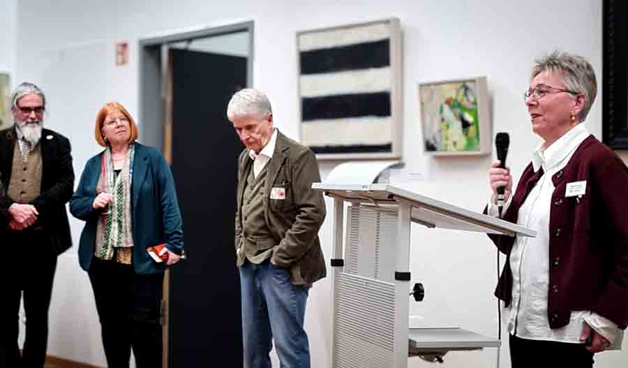 Die stellvertretende Bürgermeisterin Gudrun Koppers hielt ein Grußwort zur Eröffnung des Appendix im LernWerk