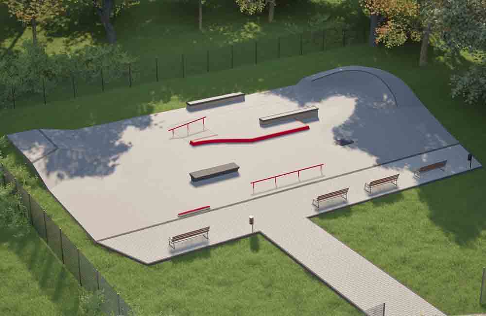 Visualisierung der Skateanlage Hardt