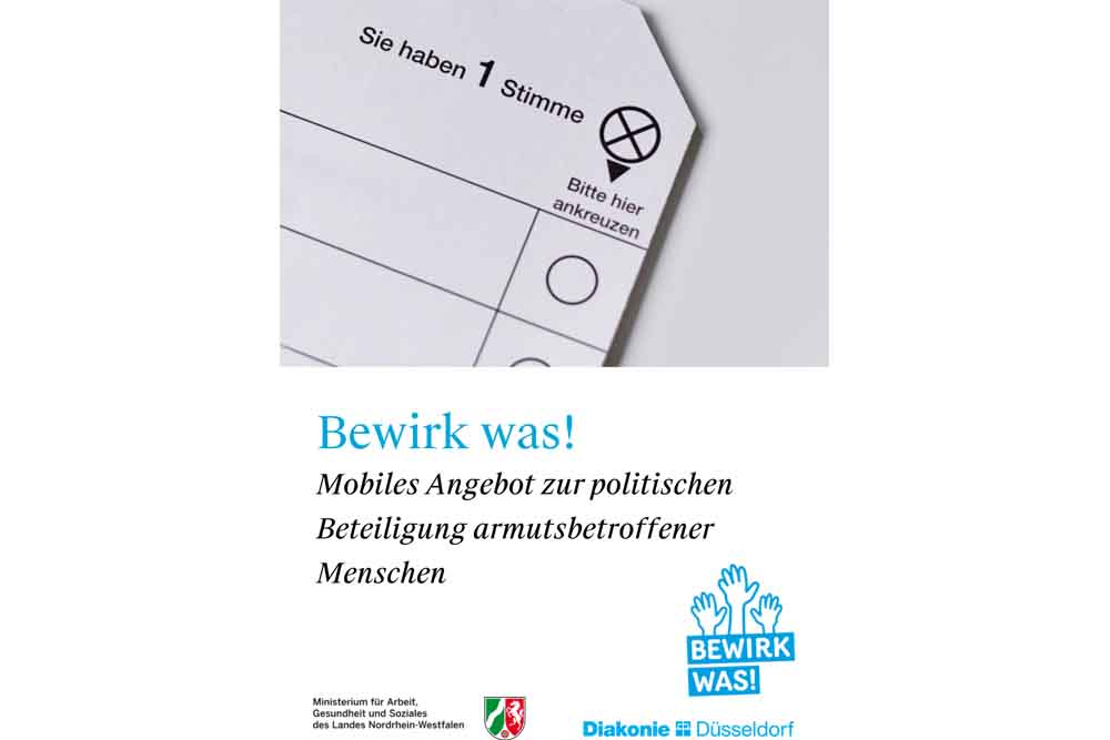 Postkarte zur Ausstellung "Bewirk was" in der Berger Kirche