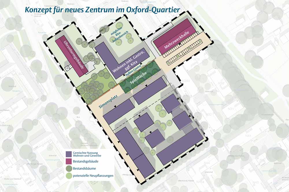 Skizze zum städtebaulichen Konzept Simonsplatz