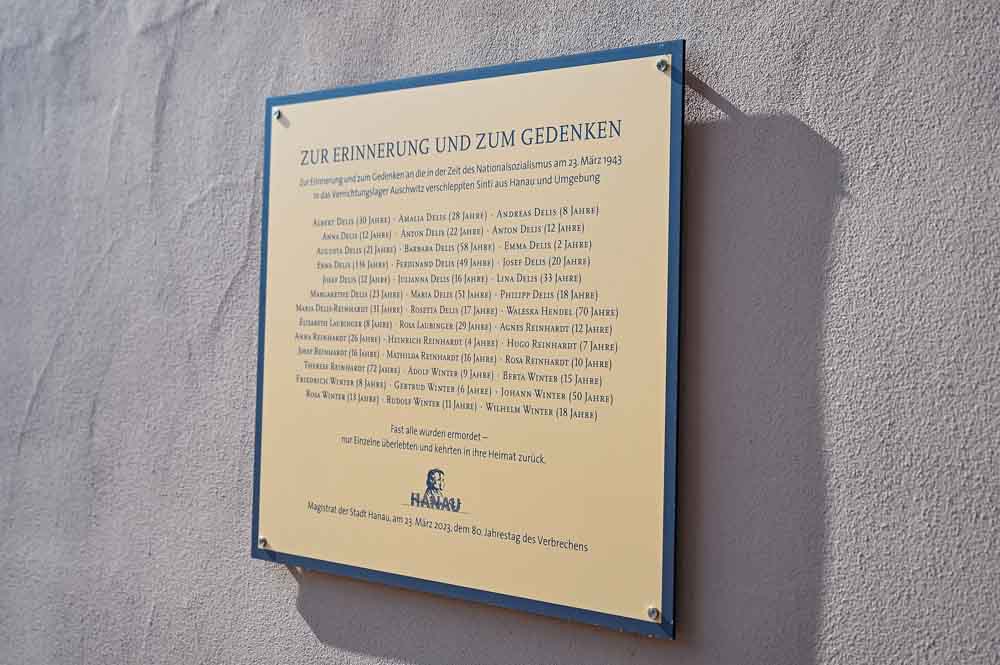 Gedenktafel Deportation Hanauer Sinti
