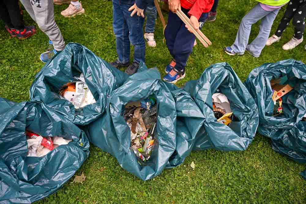 Gefüllte Müllbeutel