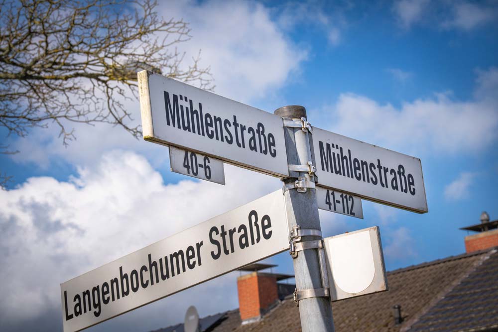 Straßenschild Mühlenstraße