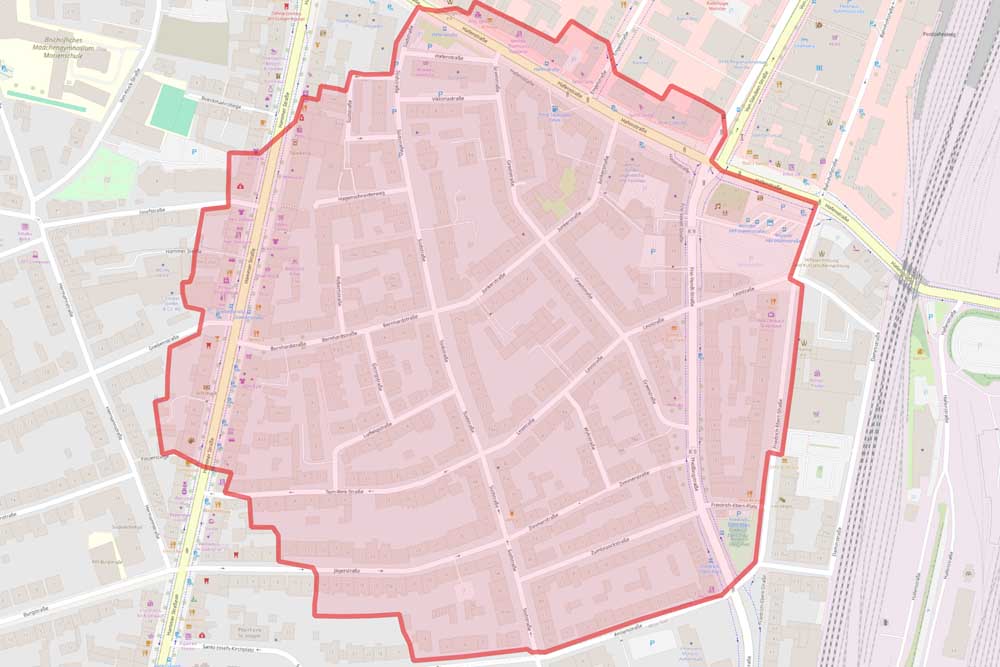 Karte Evakuierungsradius