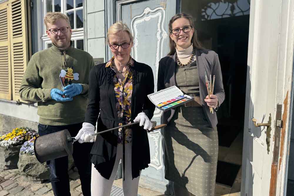Jörg Rehmann, Dr. Christine Schönebeck und Adriana Gamann vom Team des Stadtmuseums