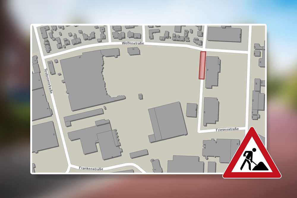 Karte Sperrung der Friesenstraße